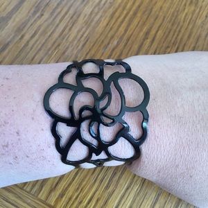 Black, flower design cuff